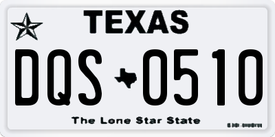 TX license plate DQS0510