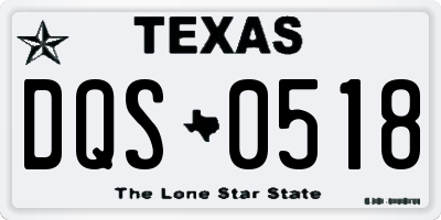 TX license plate DQS0518