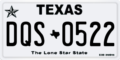 TX license plate DQS0522