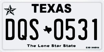 TX license plate DQS0531