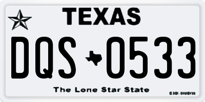 TX license plate DQS0533