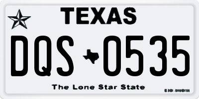 TX license plate DQS0535
