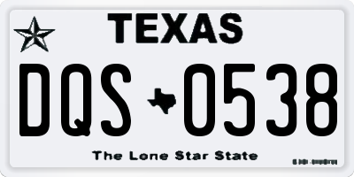 TX license plate DQS0538