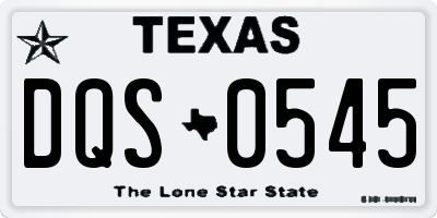 TX license plate DQS0545