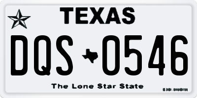 TX license plate DQS0546