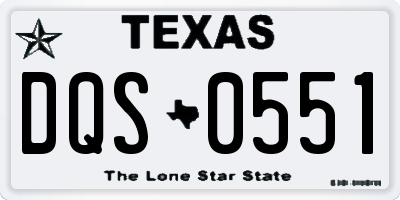 TX license plate DQS0551