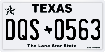 TX license plate DQS0563