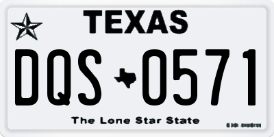TX license plate DQS0571