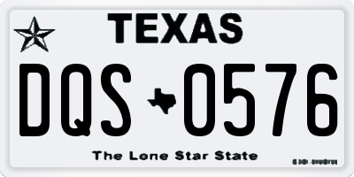 TX license plate DQS0576