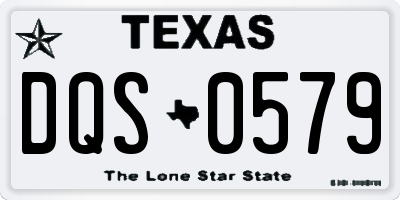 TX license plate DQS0579