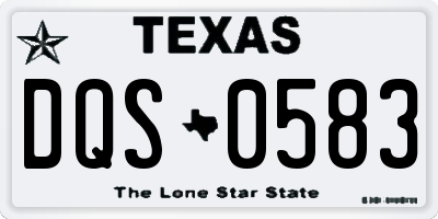TX license plate DQS0583