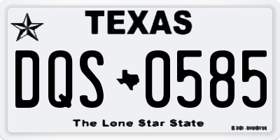 TX license plate DQS0585