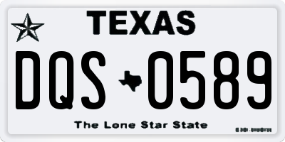 TX license plate DQS0589