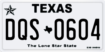 TX license plate DQS0604