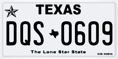 TX license plate DQS0609