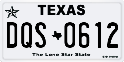 TX license plate DQS0612