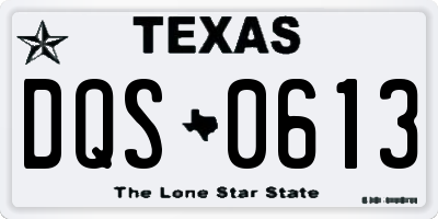 TX license plate DQS0613