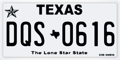 TX license plate DQS0616