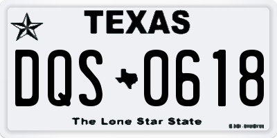 TX license plate DQS0618