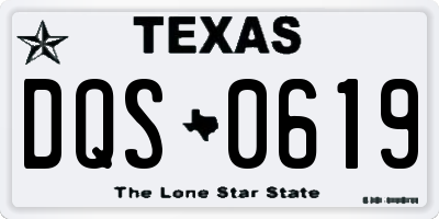 TX license plate DQS0619