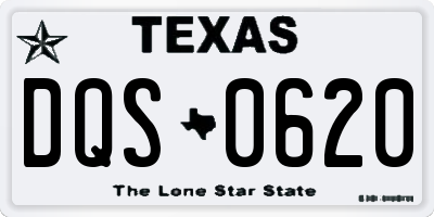 TX license plate DQS0620