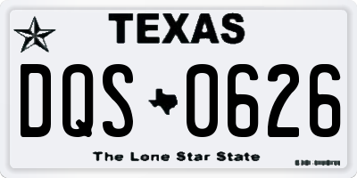 TX license plate DQS0626