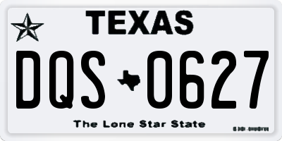 TX license plate DQS0627