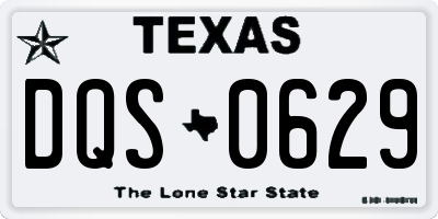 TX license plate DQS0629