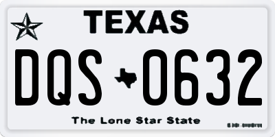 TX license plate DQS0632
