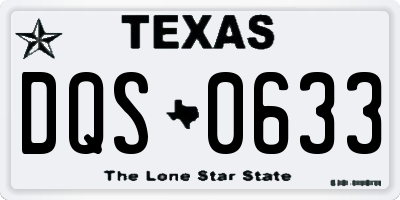 TX license plate DQS0633