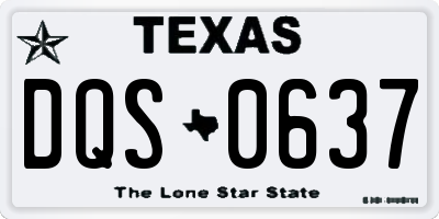 TX license plate DQS0637
