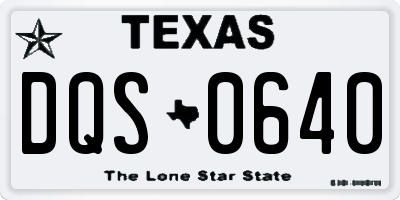 TX license plate DQS0640