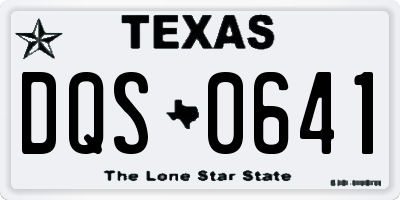 TX license plate DQS0641