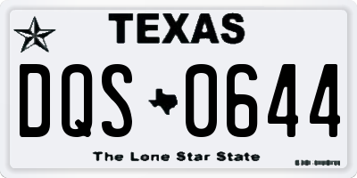 TX license plate DQS0644