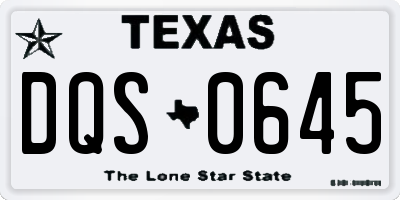 TX license plate DQS0645