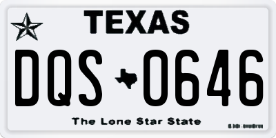TX license plate DQS0646