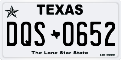 TX license plate DQS0652
