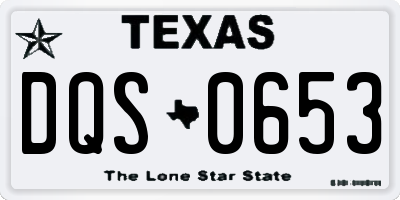 TX license plate DQS0653