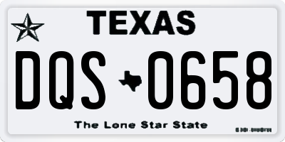 TX license plate DQS0658