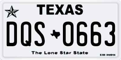 TX license plate DQS0663