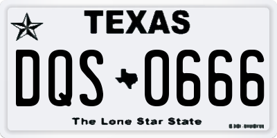 TX license plate DQS0666
