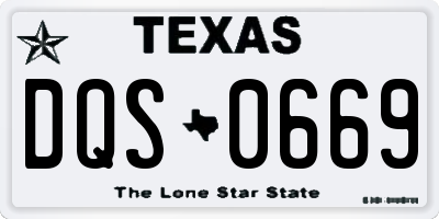 TX license plate DQS0669