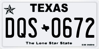 TX license plate DQS0672