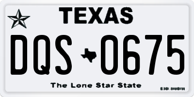 TX license plate DQS0675