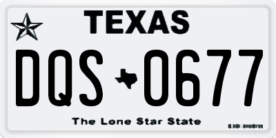 TX license plate DQS0677
