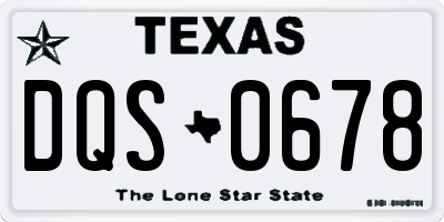 TX license plate DQS0678