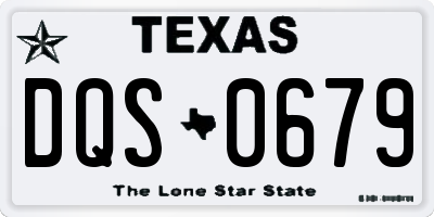 TX license plate DQS0679