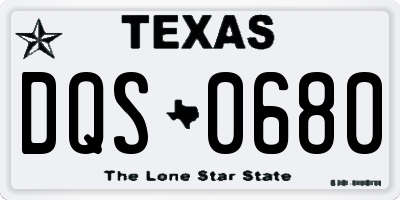 TX license plate DQS0680