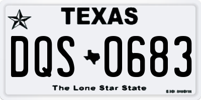 TX license plate DQS0683