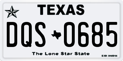 TX license plate DQS0685